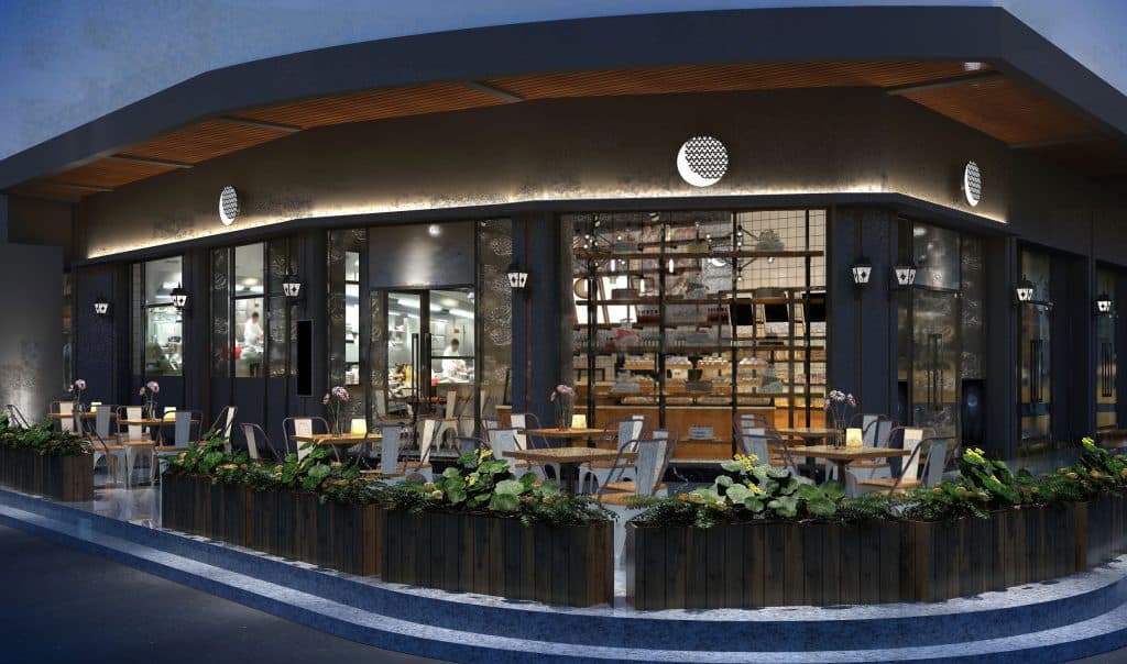 Commercial Painting Services in Victoria | PaintWorks 4 Modern café with outdoor seating area.